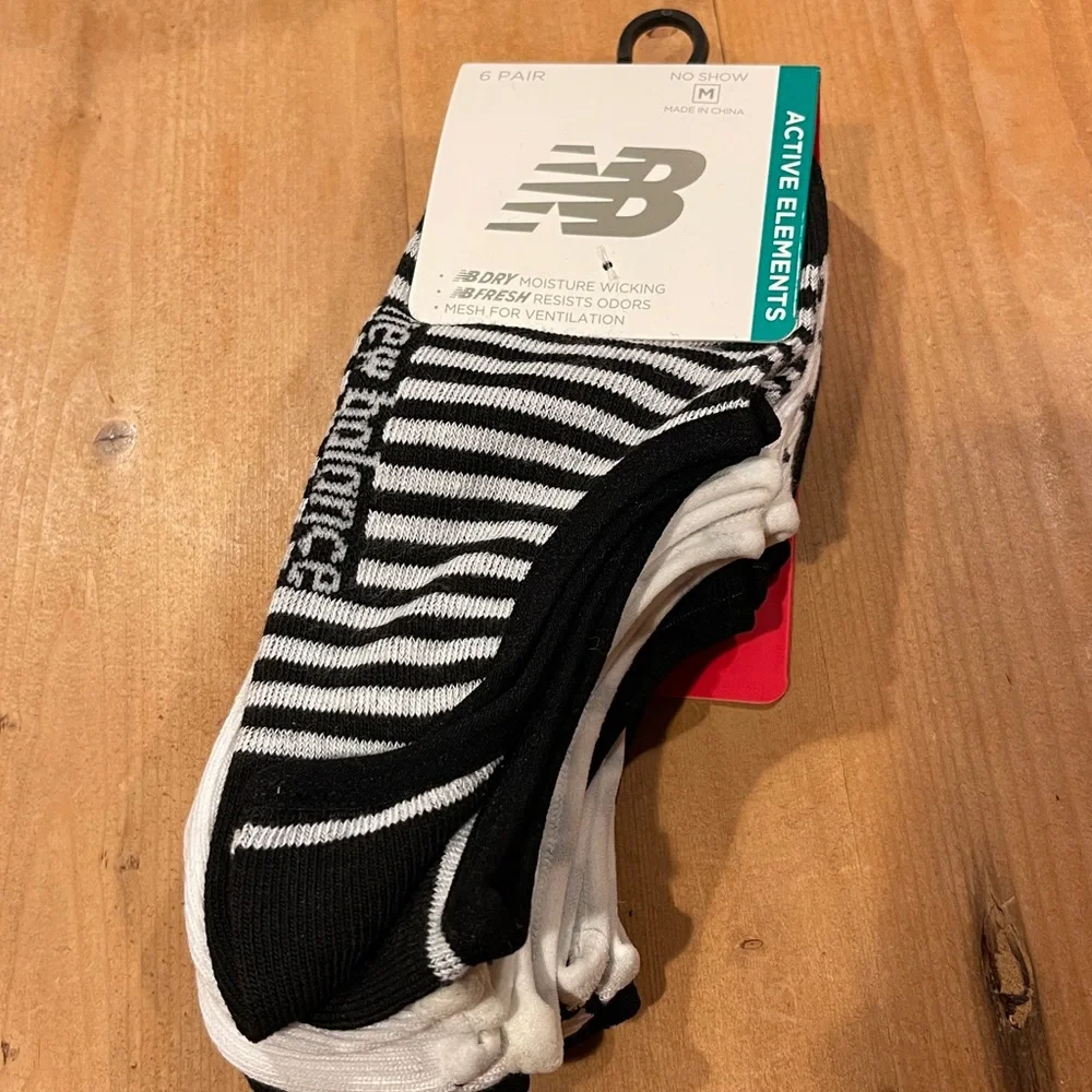 NB 6 Pairs No Show Socks MEDIUM